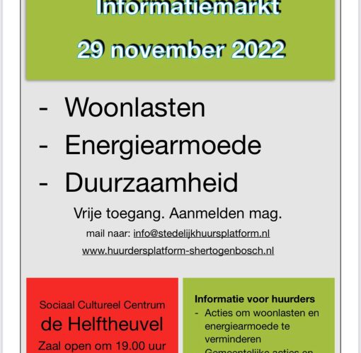 Informatiemarkt SHP, woonlasten, energiearmoede en duurzaamheid